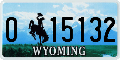 WY license plate 015132