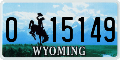 WY license plate 015149