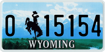 WY license plate 015154