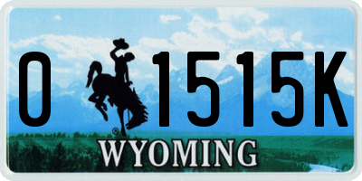 WY license plate 01515K