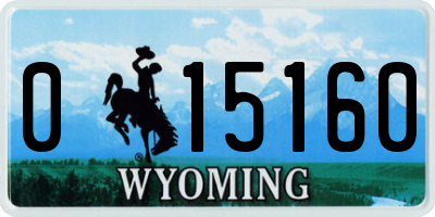 WY license plate 015160