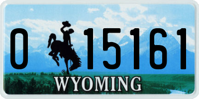 WY license plate 015161