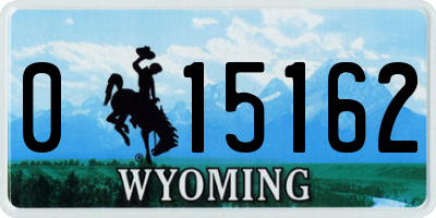 WY license plate 015162