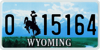 WY license plate 015164