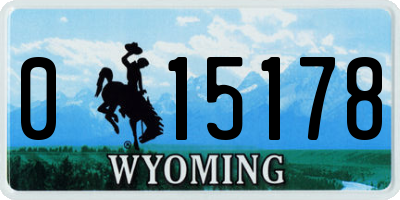 WY license plate 015178