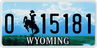 WY license plate 015181