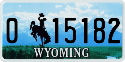 WY license plate 015182