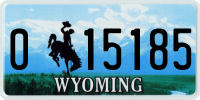 WY license plate 015185
