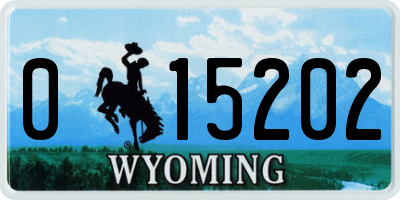 WY license plate 015202
