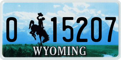 WY license plate 015207