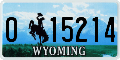 WY license plate 015214