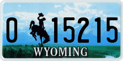 WY license plate 015215