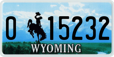 WY license plate 015232