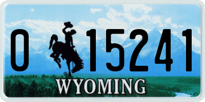 WY license plate 015241