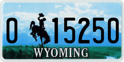 WY license plate 015250