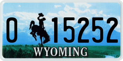 WY license plate 015252