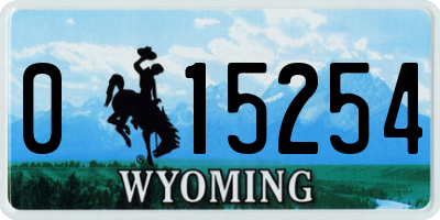 WY license plate 015254