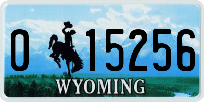 WY license plate 015256