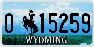 WY license plate 015259