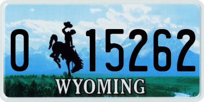 WY license plate 015262