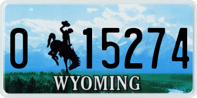 WY license plate 015274