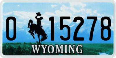 WY license plate 015278