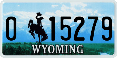 WY license plate 015279