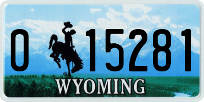 WY license plate 015281