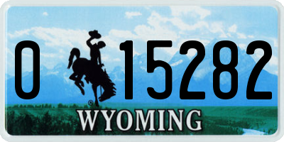 WY license plate 015282