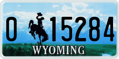 WY license plate 015284