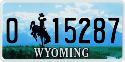 WY license plate 015287
