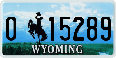 WY license plate 015289