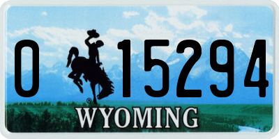 WY license plate 015294
