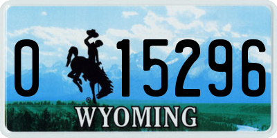 WY license plate 015296