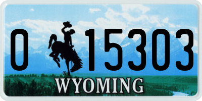 WY license plate 015303