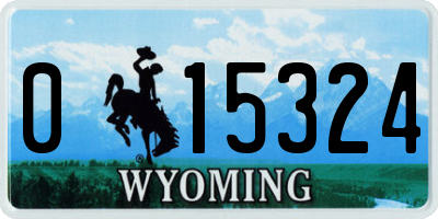 WY license plate 015324