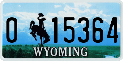 WY license plate 015364