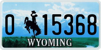 WY license plate 015368