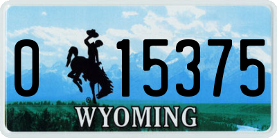 WY license plate 015375