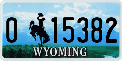 WY license plate 015382