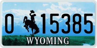 WY license plate 015385