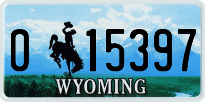 WY license plate 015397