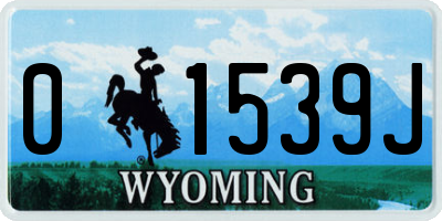 WY license plate 01539J