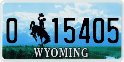 WY license plate 015405