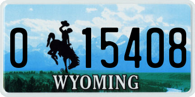 WY license plate 015408