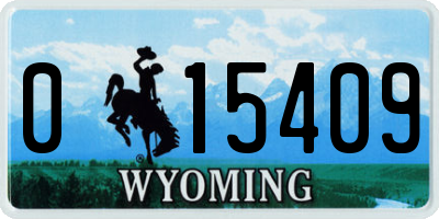 WY license plate 015409