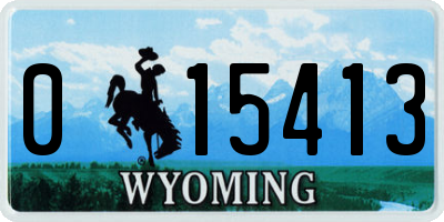 WY license plate 015413