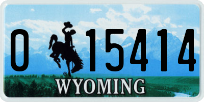 WY license plate 015414