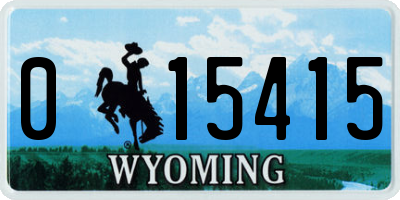 WY license plate 015415