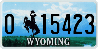 WY license plate 015423